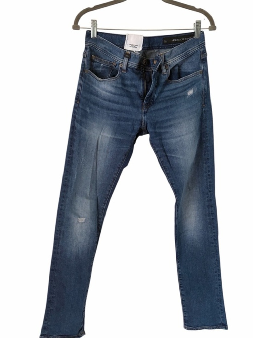 Armani Exchange Men's Slim Straight Faded Blue Jeans